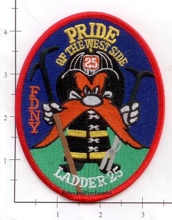 New York City Fire Dept Ladder 25 Patch Yosemite Sam Manhattan