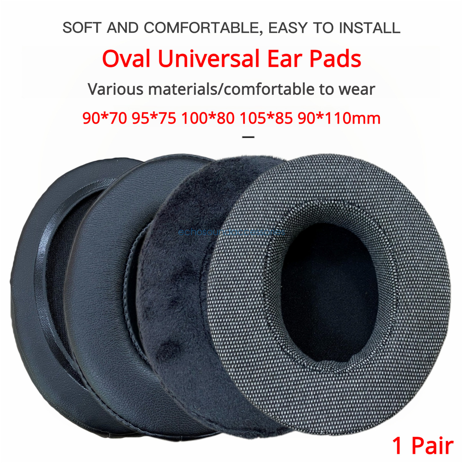 Replacement Oval Ear Pads For 90*70 95*75 100*80 105*85 90*110mm Headphone