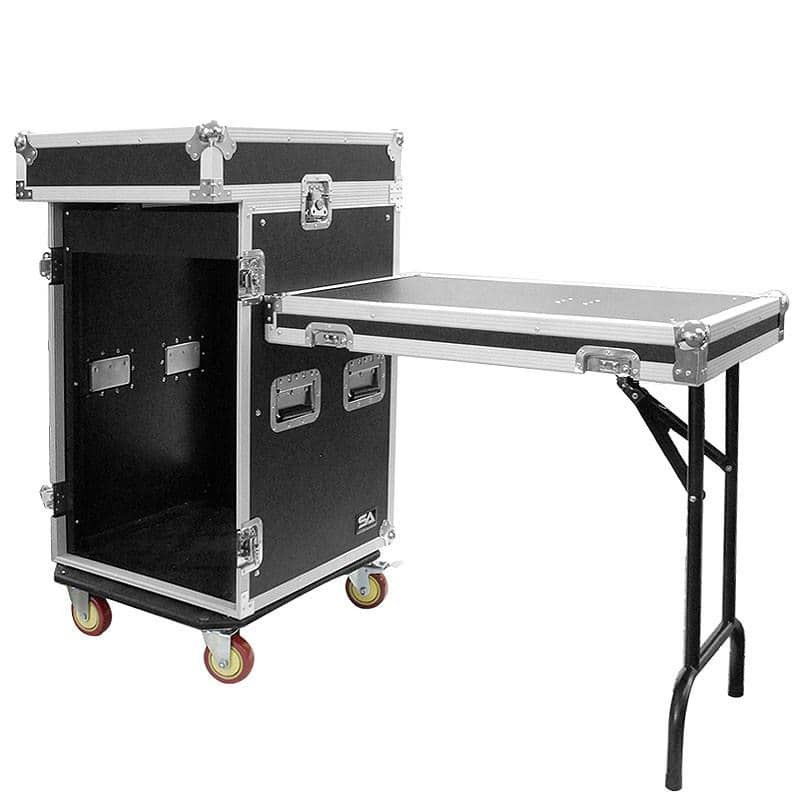 16U Rack Case 10U Slant Mixer Top DJ Work Table Road Flight ATA Case