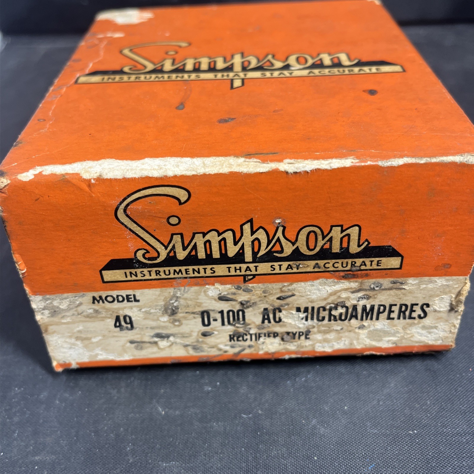 Simpson Electric Mid Century Style Analog Panel Meter Amps