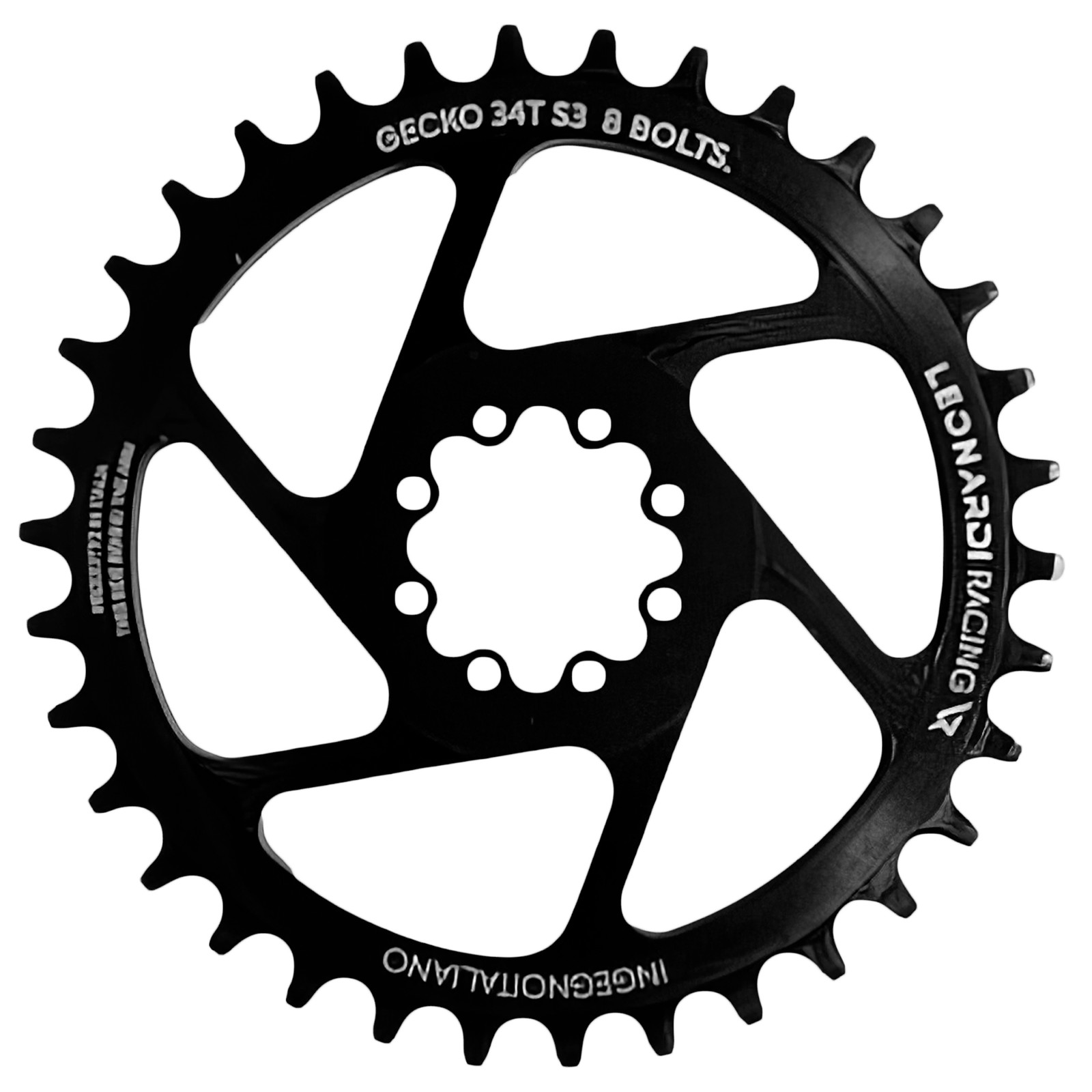 Leonardi S3 8-bolt Direct Mount Ring, 34T - Black NLS