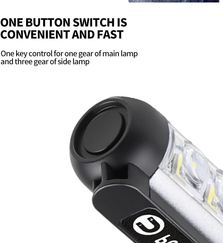 2 Pcs Magnetic LED Pen Light Rechargeable Mini Flashlight Pocket Work Torch Lamp