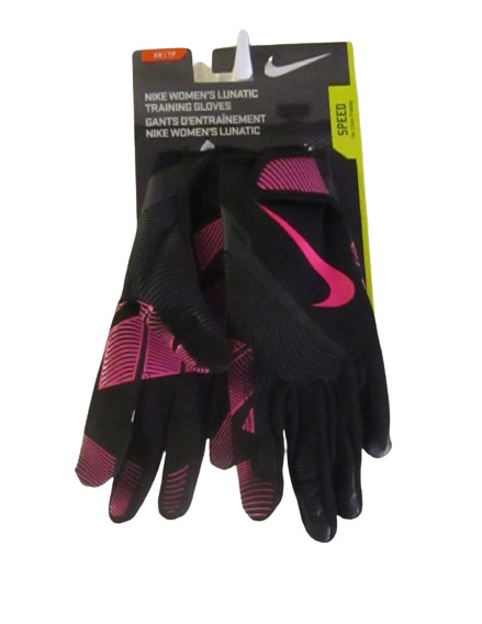 NWT Nike Womens Lunatic Training Fitness Gloves XS Black/Pink MSRP$45
