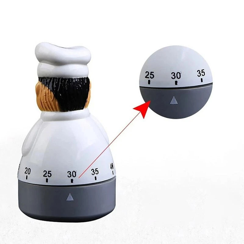 Cartoon Chef Mechanical Kitchen Timer - New