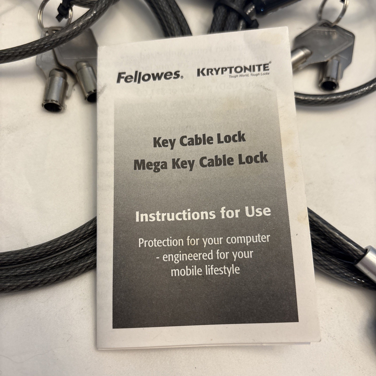 Set Of 4 Notebook Laptop Computer Lock Security Cable Chain With Keys