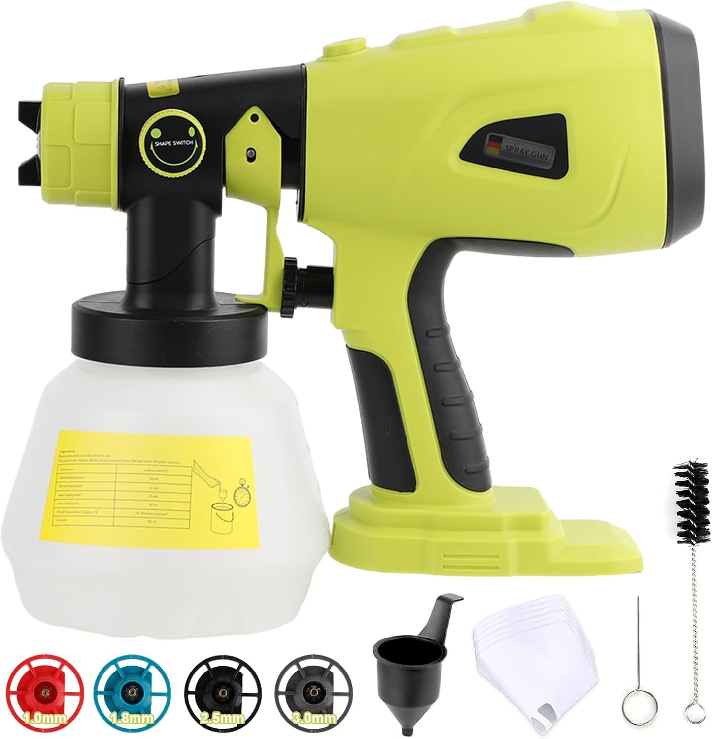 Paint Sprayer for Ryobi One+ 18V Battery w/1000ML Large Container Even Coverage
