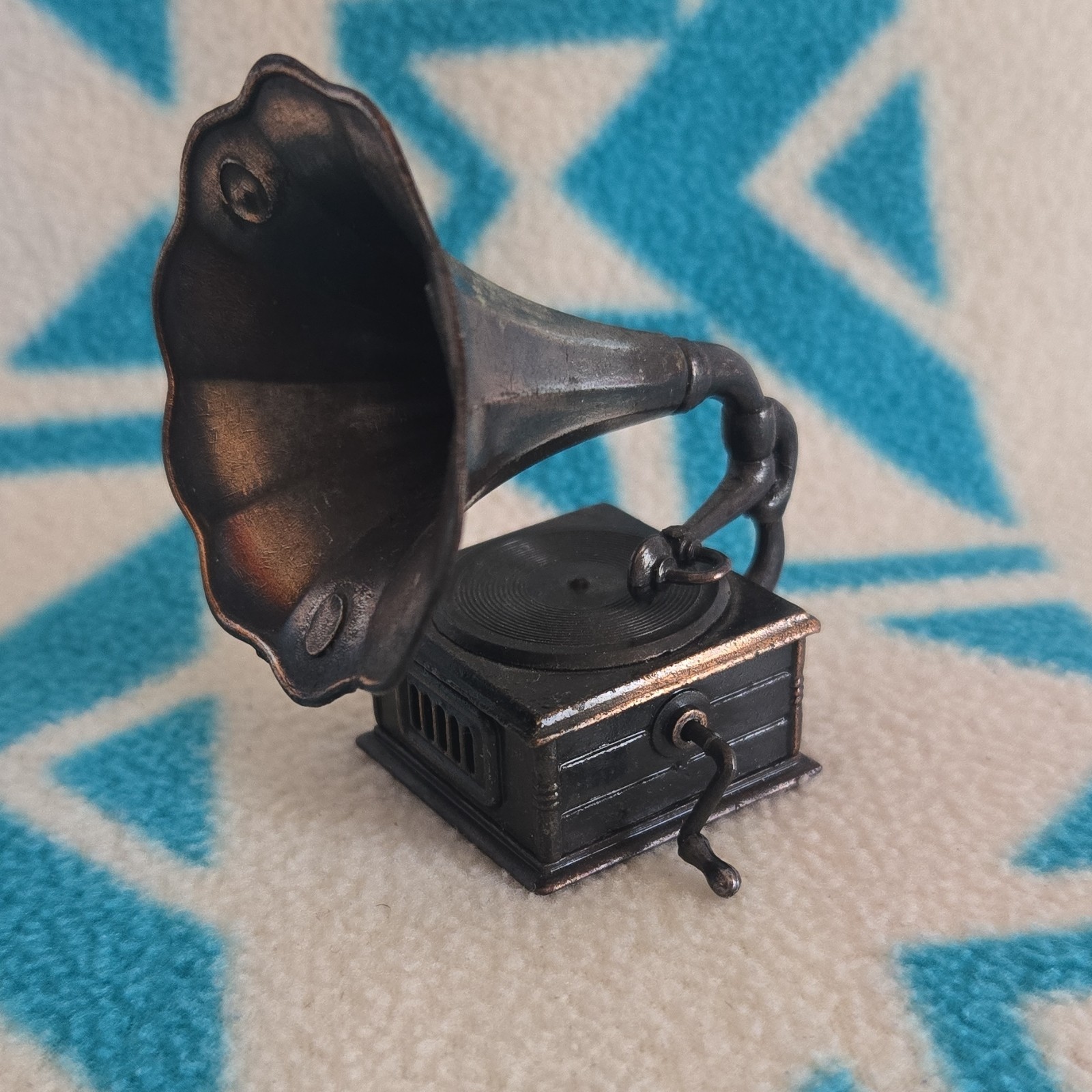 Old Fashioned Die-Cast Miniature Gramophone Pencil Sharpener Vintage