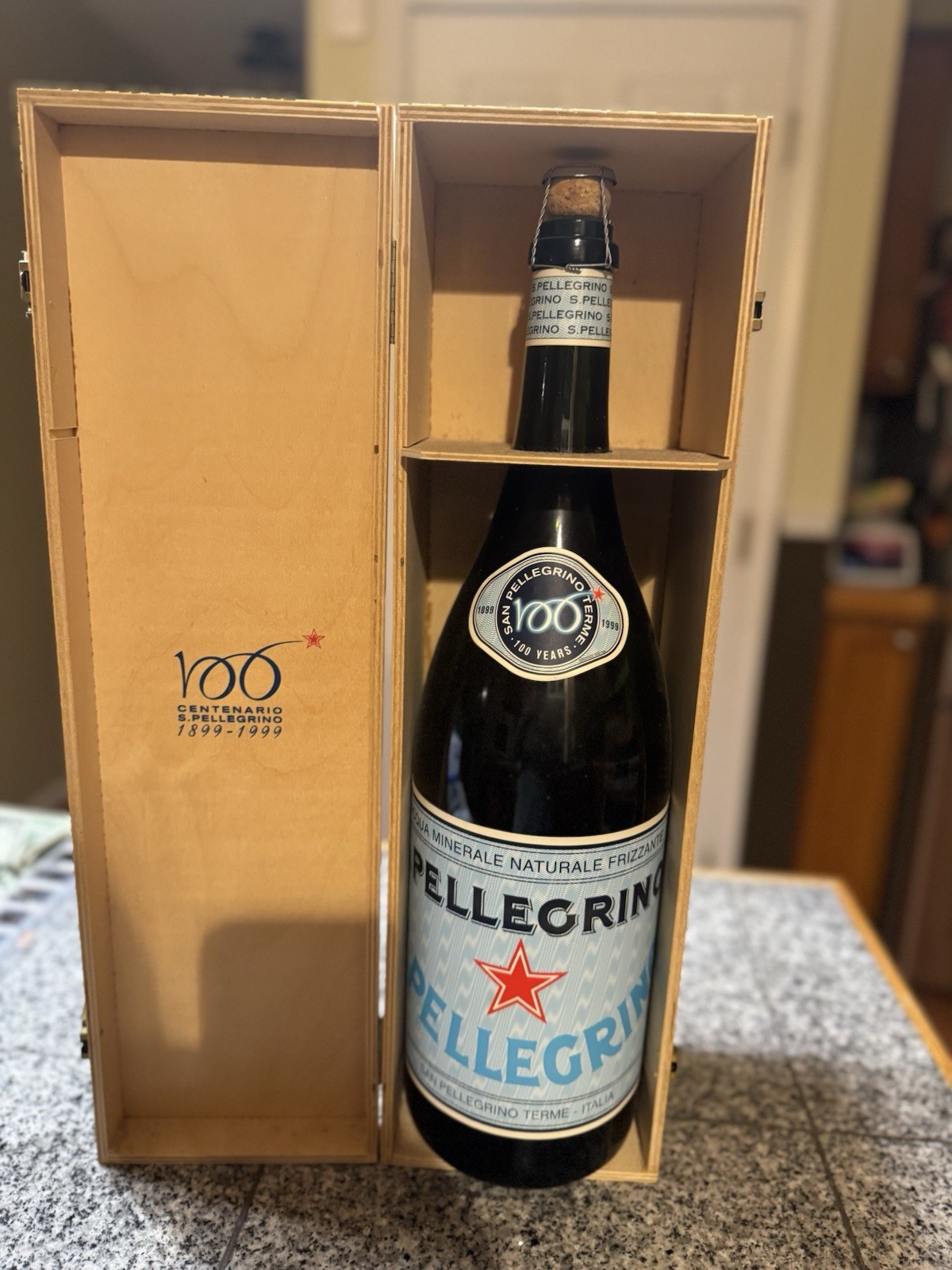 San Pellegrino Double Magnum - Limited Edition 3L Cork Wood Box Empty Bottle!