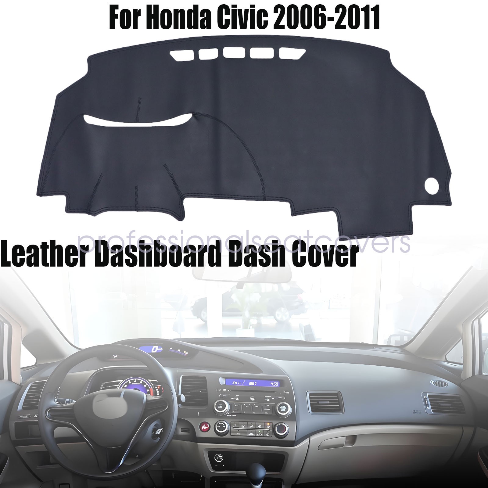 New Fits 2006-2011 Honda Civic Leather Dashboard Dash Cover Dashmat Carpet