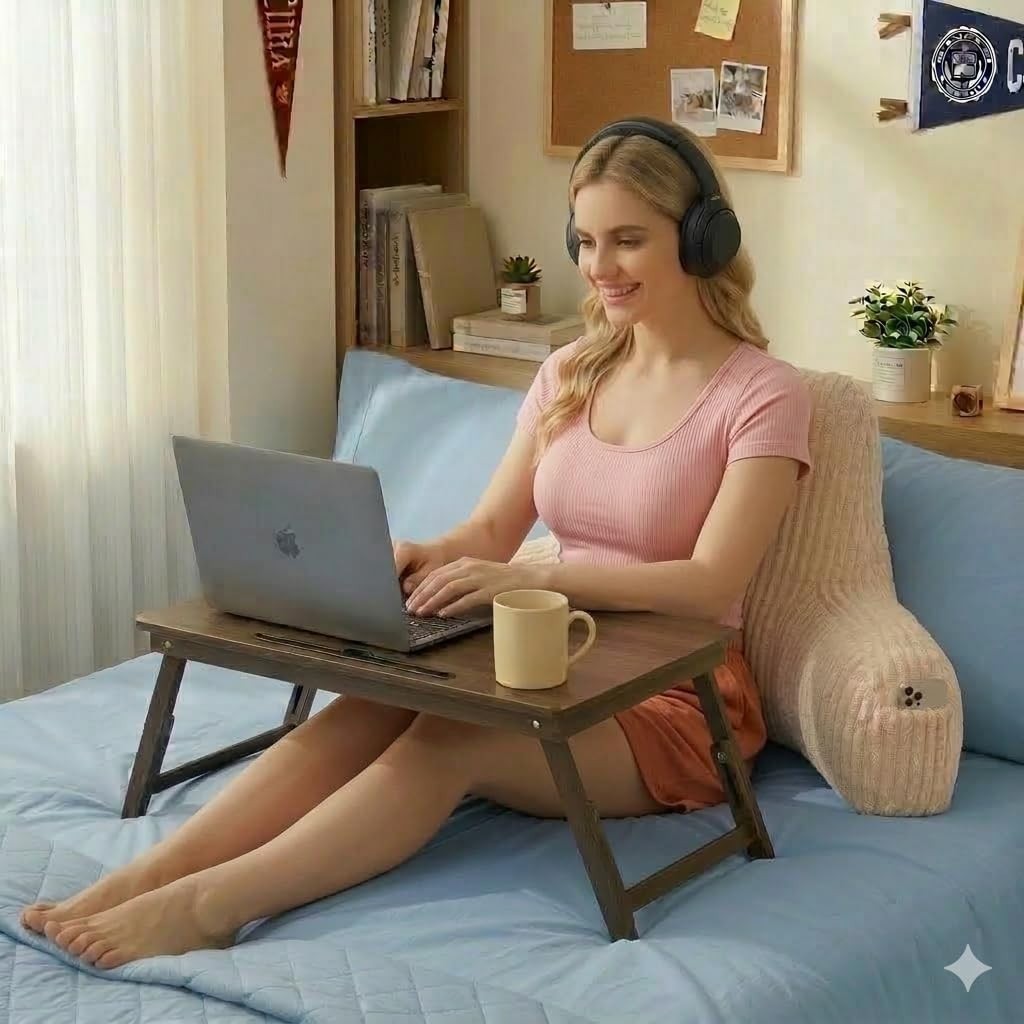 Reading Pillow for Sitting in Bed,Large Backrest Reading Pillow with Arm Rest...