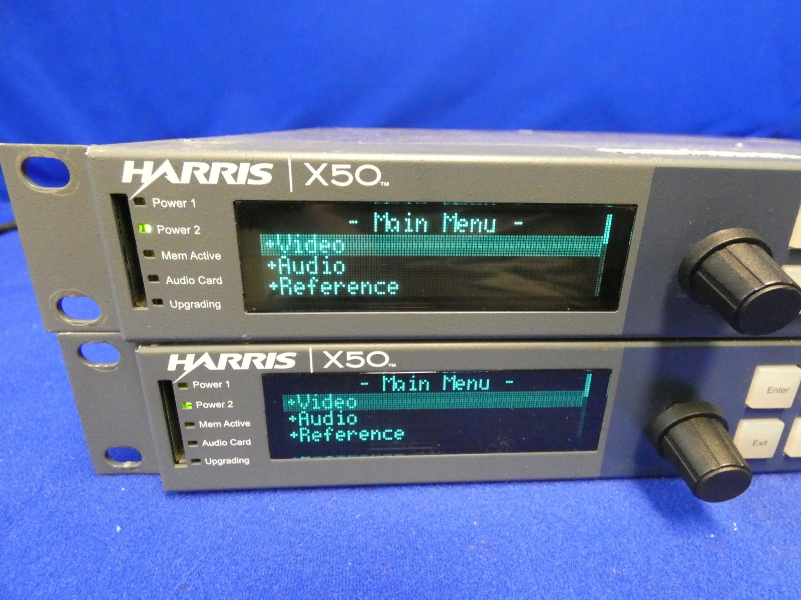 Harris X50-AV-2PS Frame Synchronizer QTY 2 for PARTS/Broken Knobs (one w/Fiber)