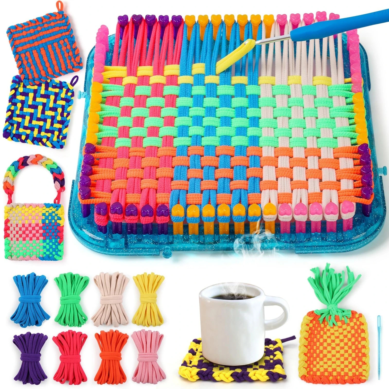 IQKidz Weaving Loom Kit for Kids/Adults, DIY Arts Crafts Potholder, 224 Loops