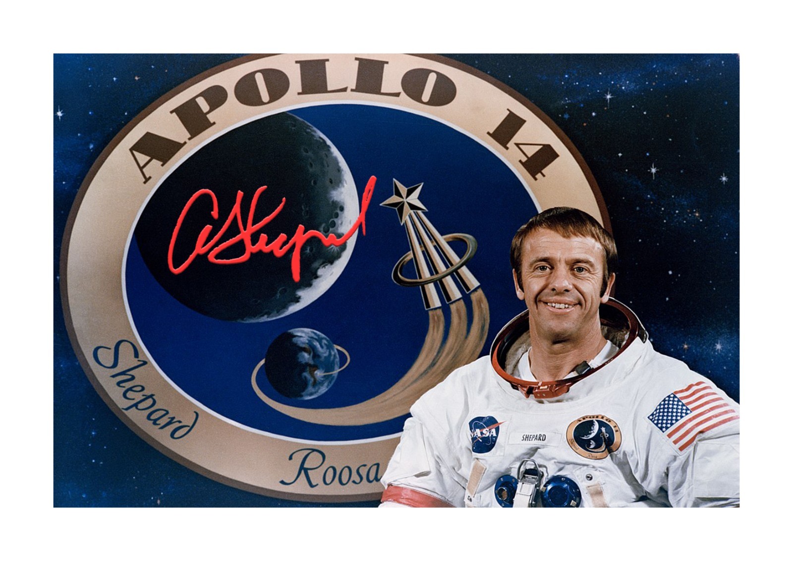 Alan Shepard 2 A4 signed mounted photograph picture poster Choice of frame