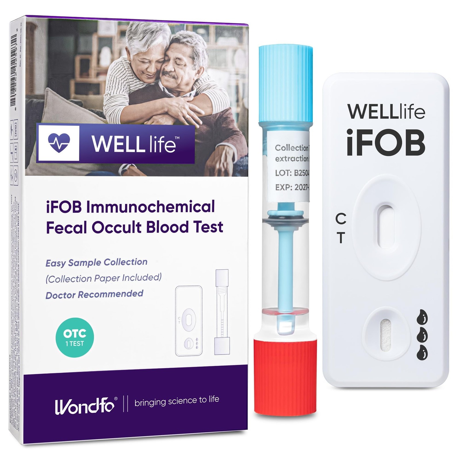 WELLlife iFOB Immunochemical Fecal Occult Blood Test, Colon Screening Test Ki...