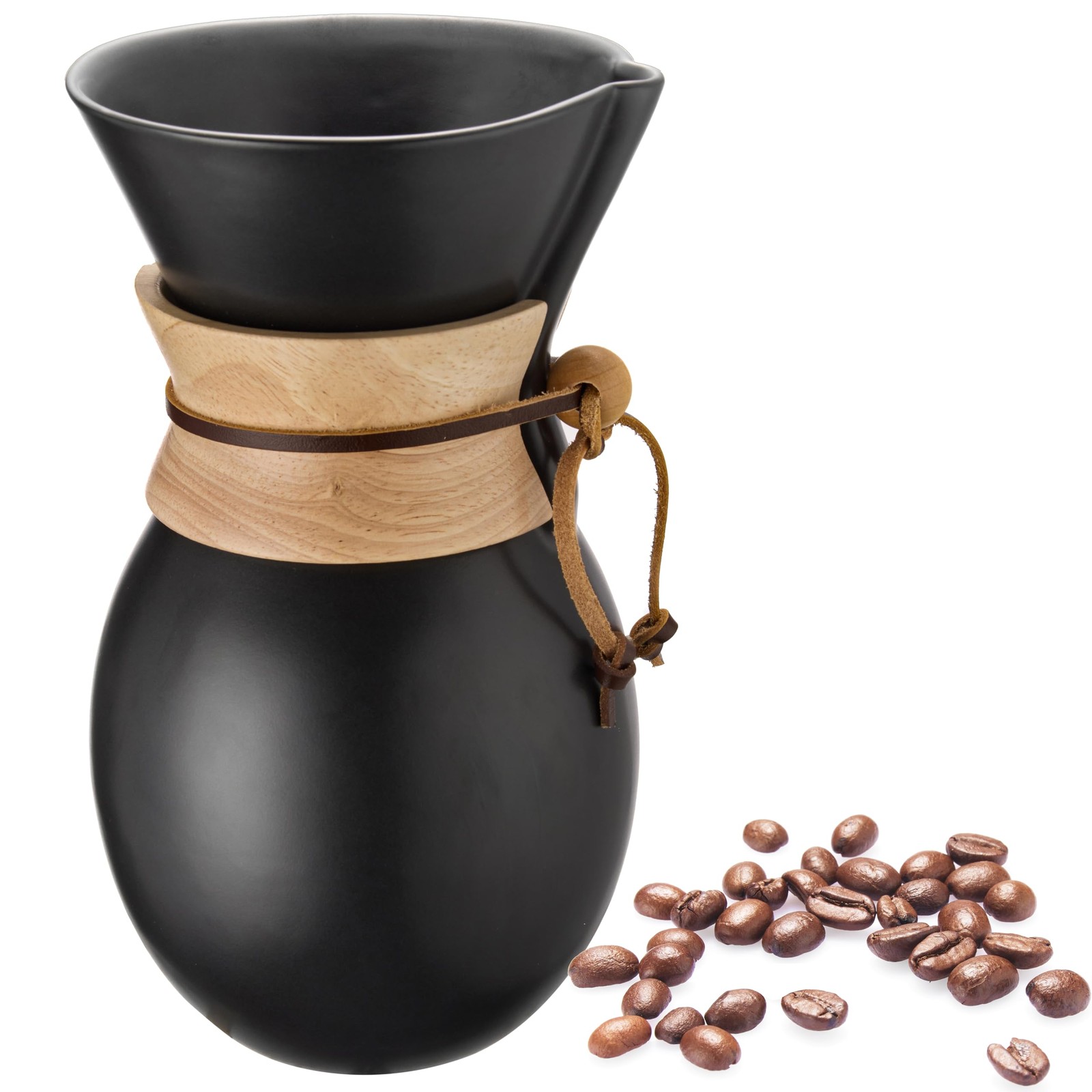 Ceramic Pour Over Coffee Maker with 20 pcs Paper Filter, 8-Cup, 34oz, Pour Ov...