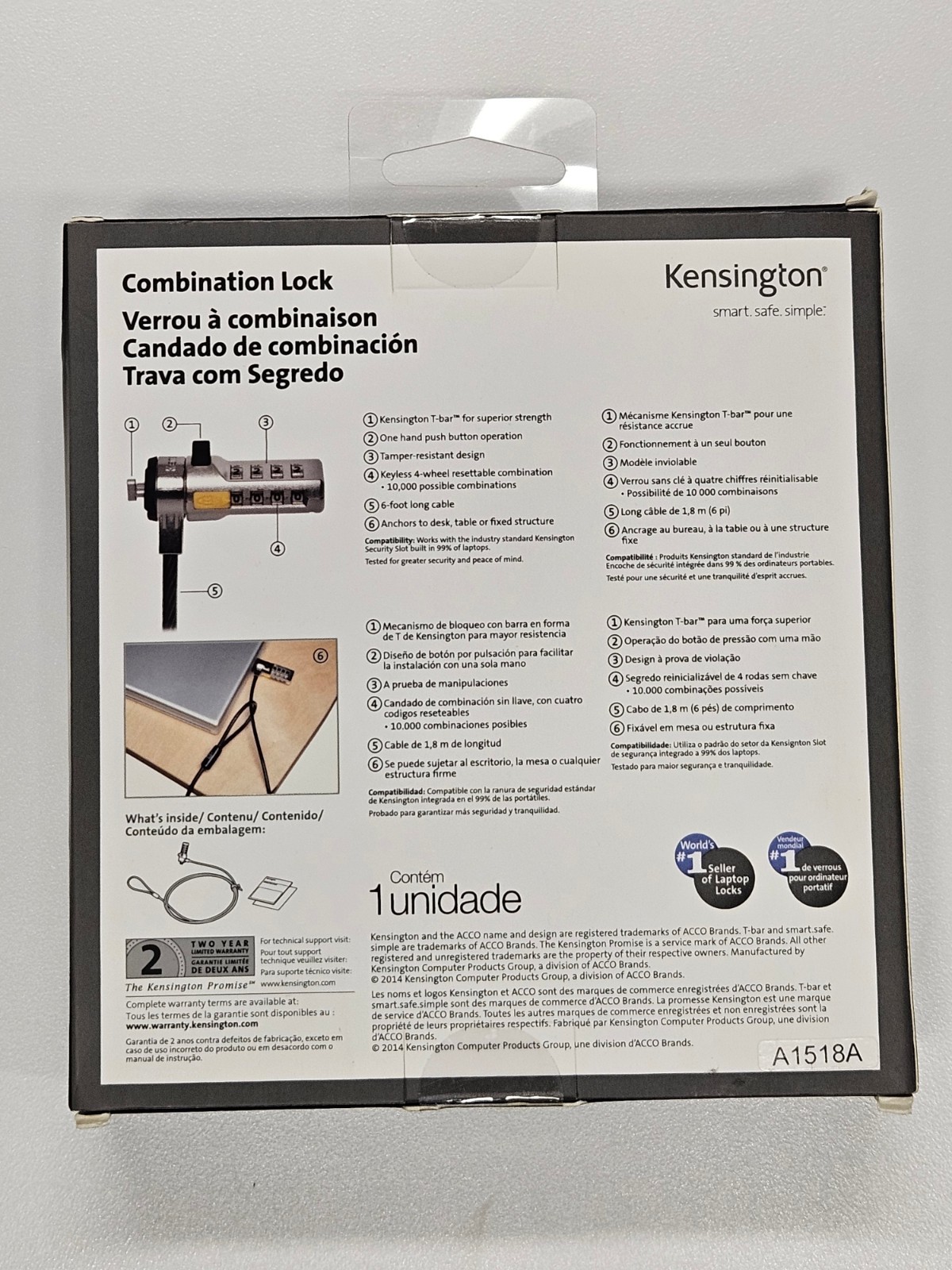 Kensington Combination Laptop Computer Lock K64673AM