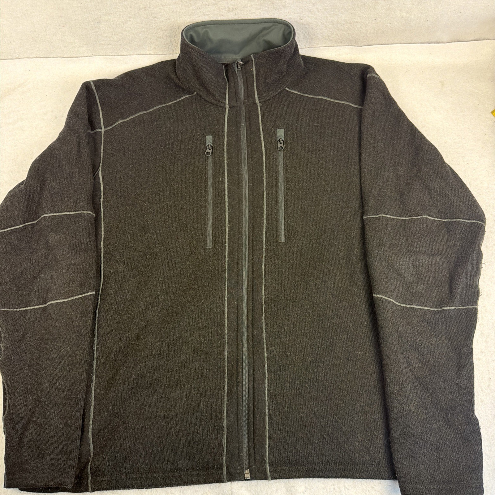 Kuhl Jacket Mens XXL Brown Interceptr Fleece Full Zip Sweater Outdoor