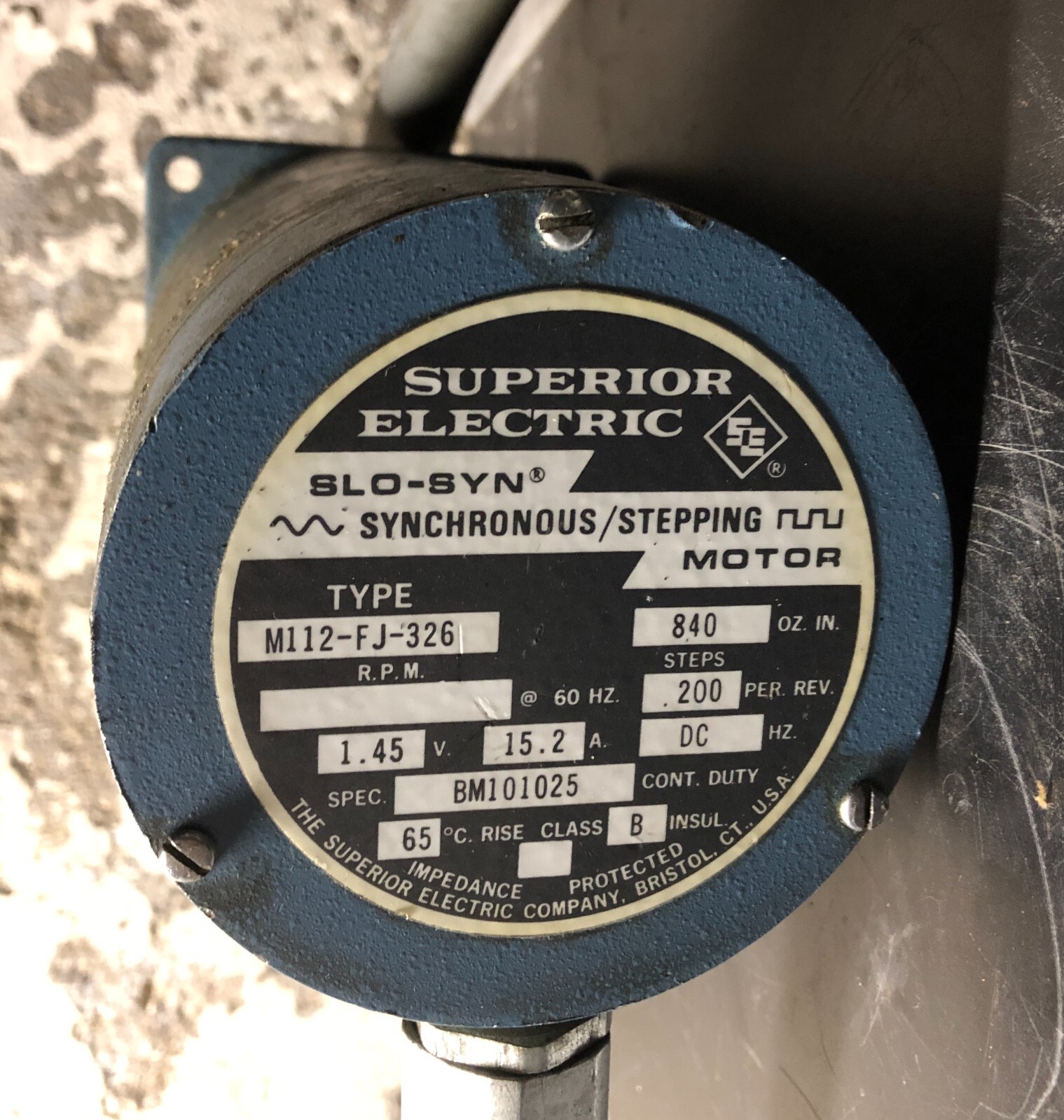 Superior Electric M112-FJ-326 SLO-SYN Synchronous/Stepping Motor