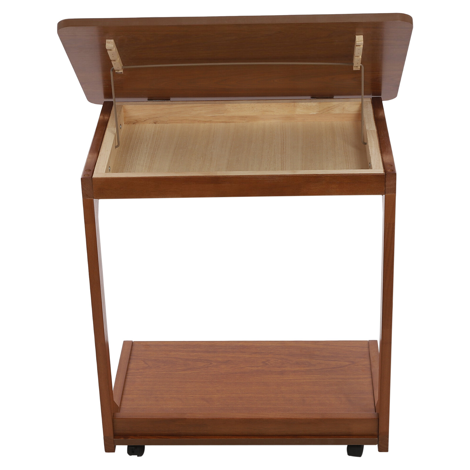 Modern C Shaped Table C Table with 4-Wheels Couch Table C-Shaped End Table Home