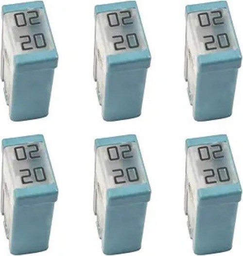 6PCS 20A 32V Mini Slotted MCASE Shaped Cartridge Fuse Kit, Micro Low Size: 20A