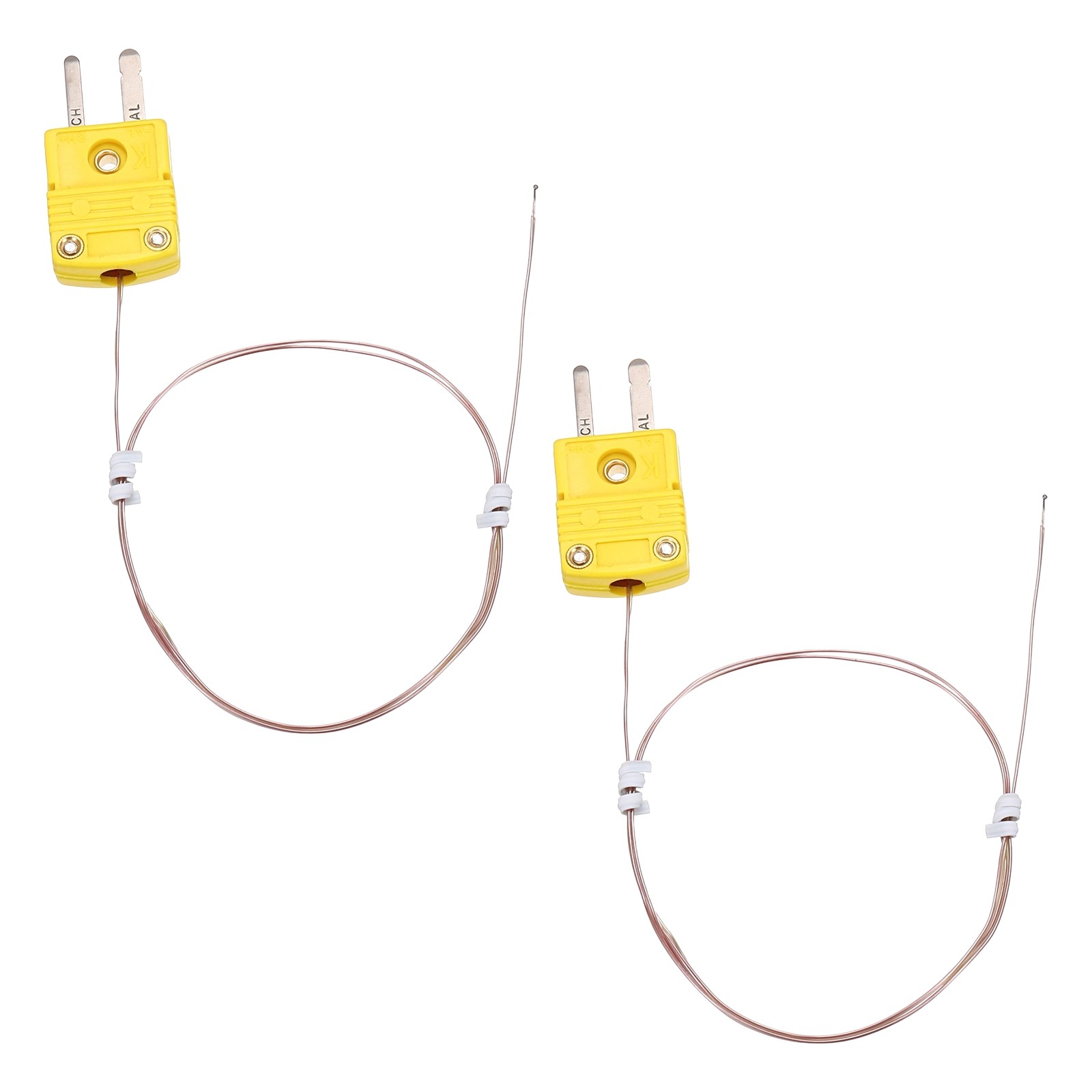 2Pcs K Type Thermocouple 8.2ft Temperature Sensing Line -40°C-260°C