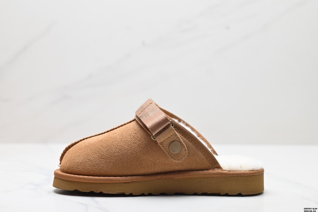 UGG Maillard Velvet Warm Soft Bottom Velvet Shoes Anti slip Baotou Slippers-