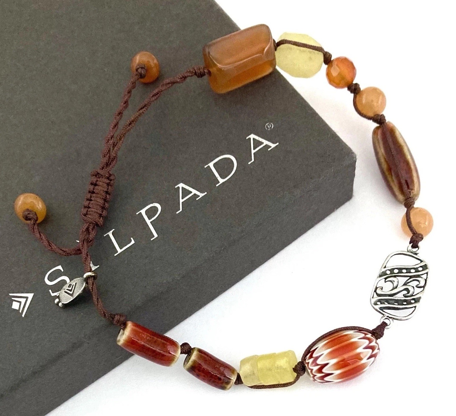 SILPADA Sterling Silver HAPPY SATURDAY Gemstone Adjustable Bracelet~#B2452~RARE!