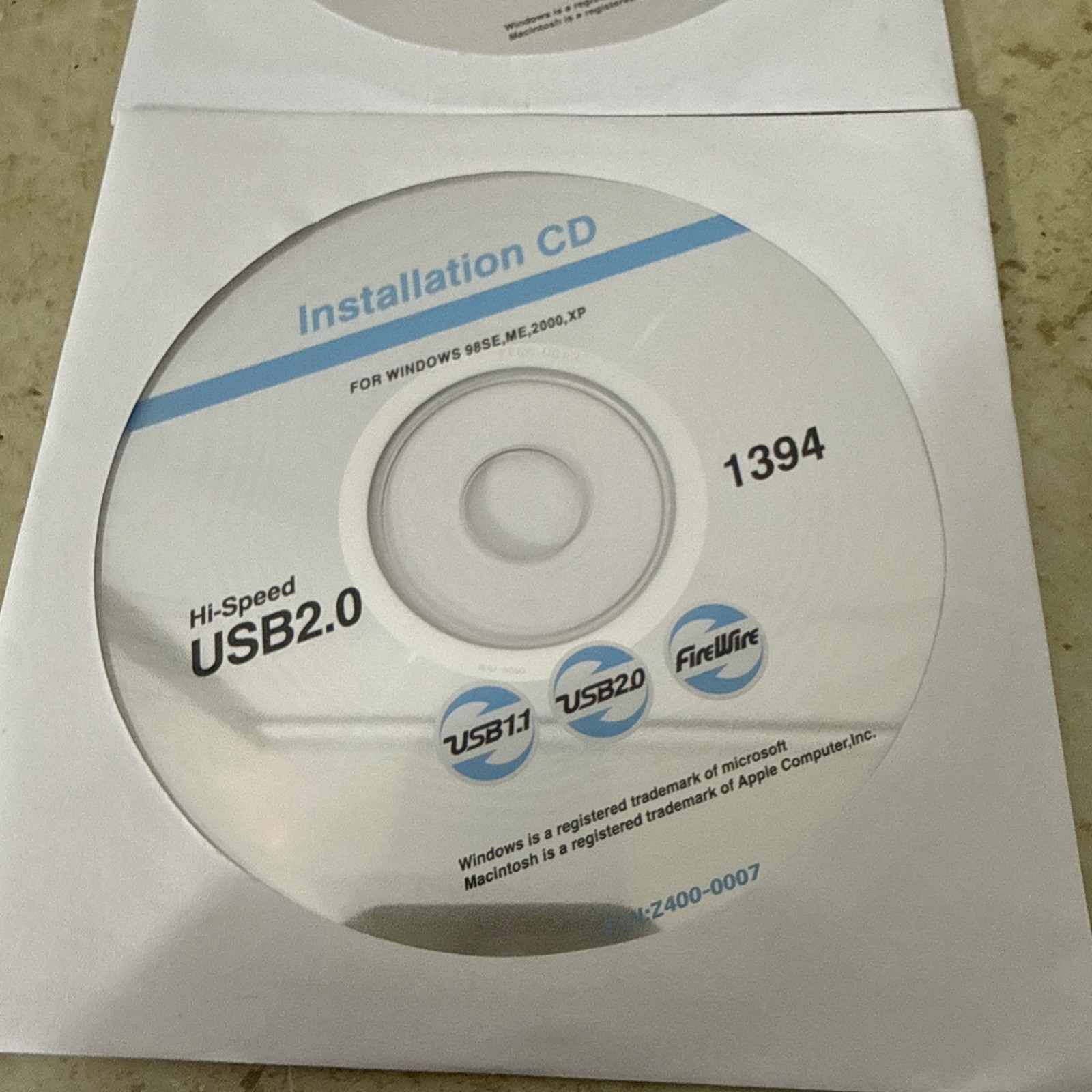 Installation Cd 1394 USB 2.0