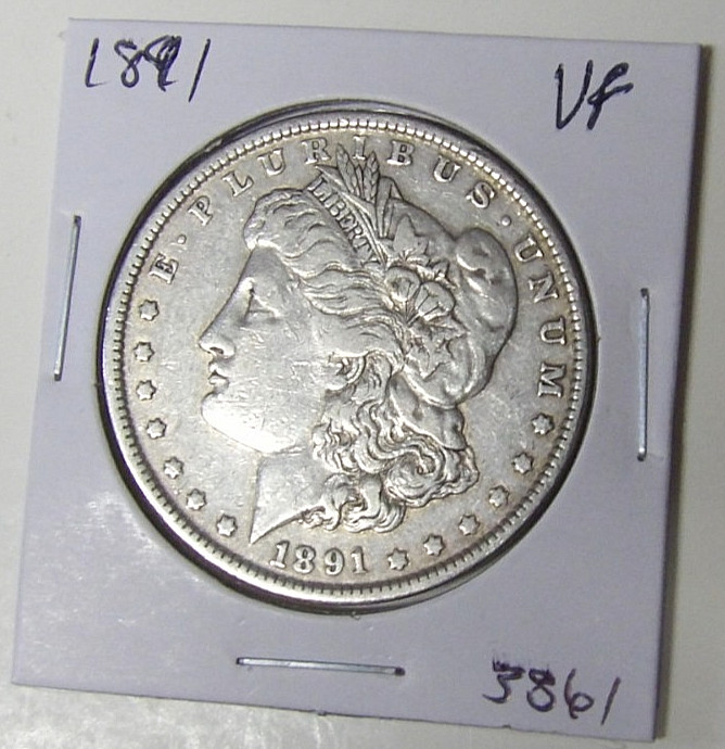 1891-P Morgan Silver Dollar VF Cleaned Philadelphia Mint (81825)