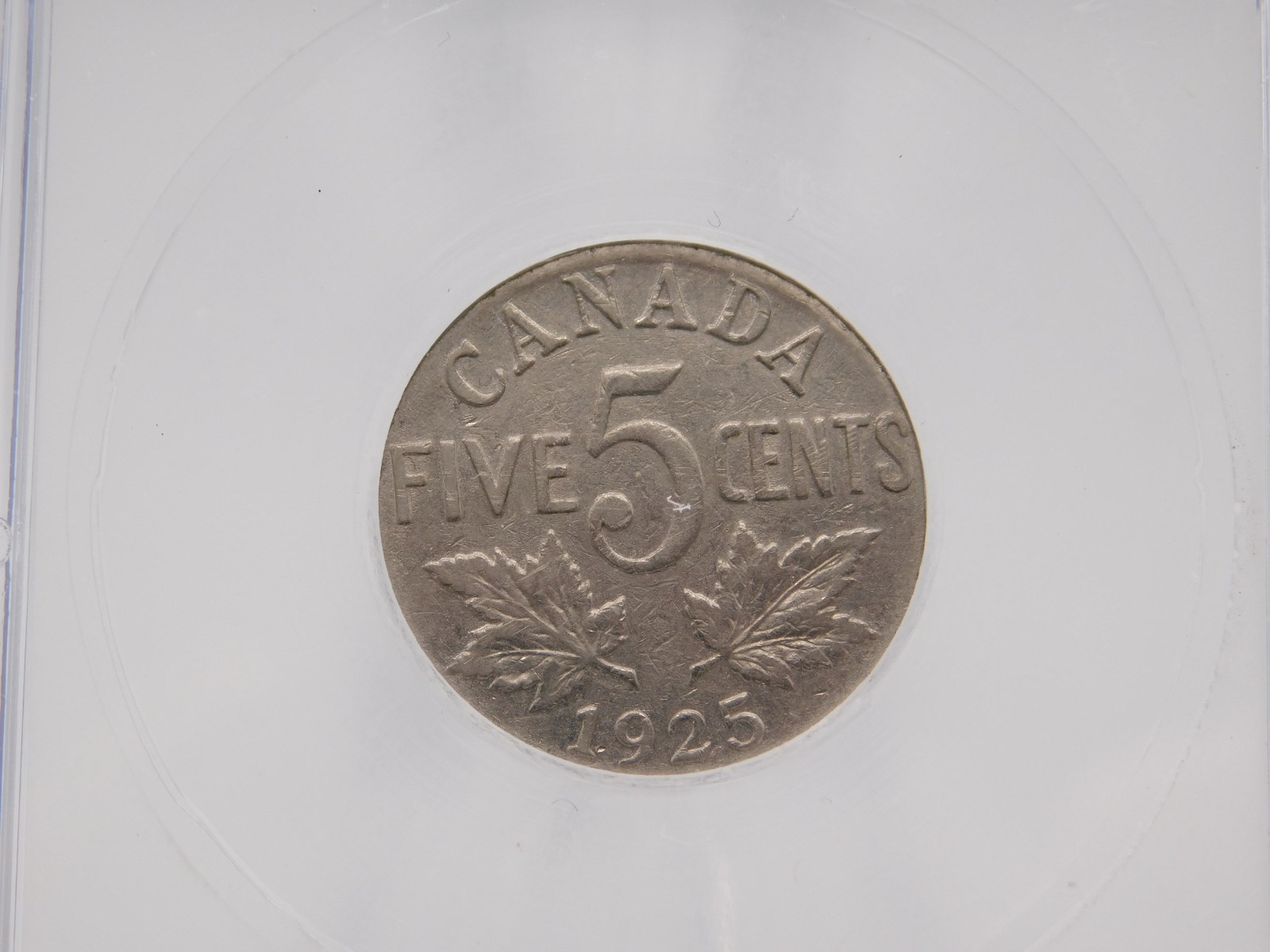 1925 Canada Five Cent ICG VF30 (BT1275)
