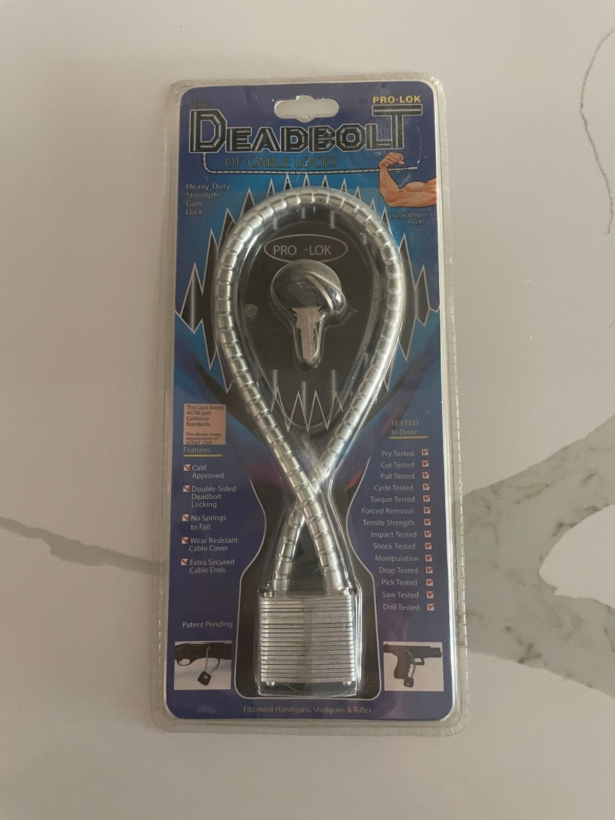 Pro-Lok The Deadbolt of Cable Locks Heavy-Duty Strength Firearm Lock, New