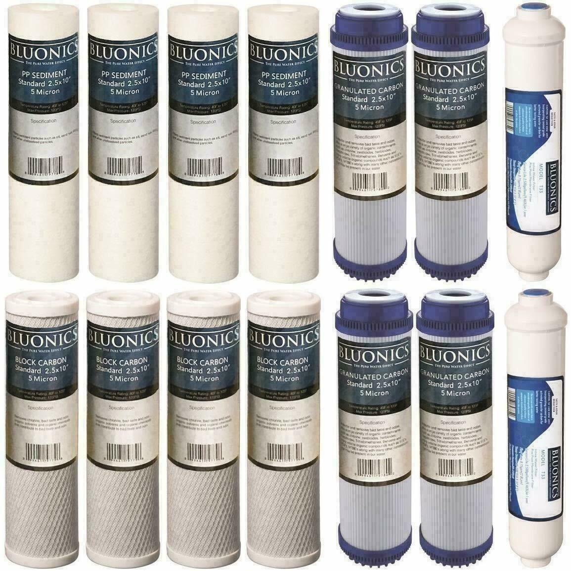 14-Pc Reverse Osmosis Replacement Water Filters RO Cartridge Set Sediment Carbon