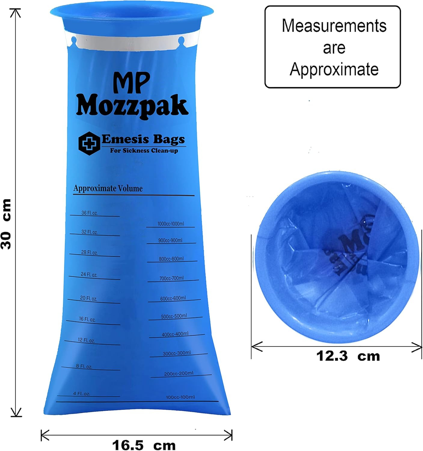 Vomit Bags Disposable 50 Pack - 1000Ml Emesis Bags, Leak-Proof Barf Bag, Travel