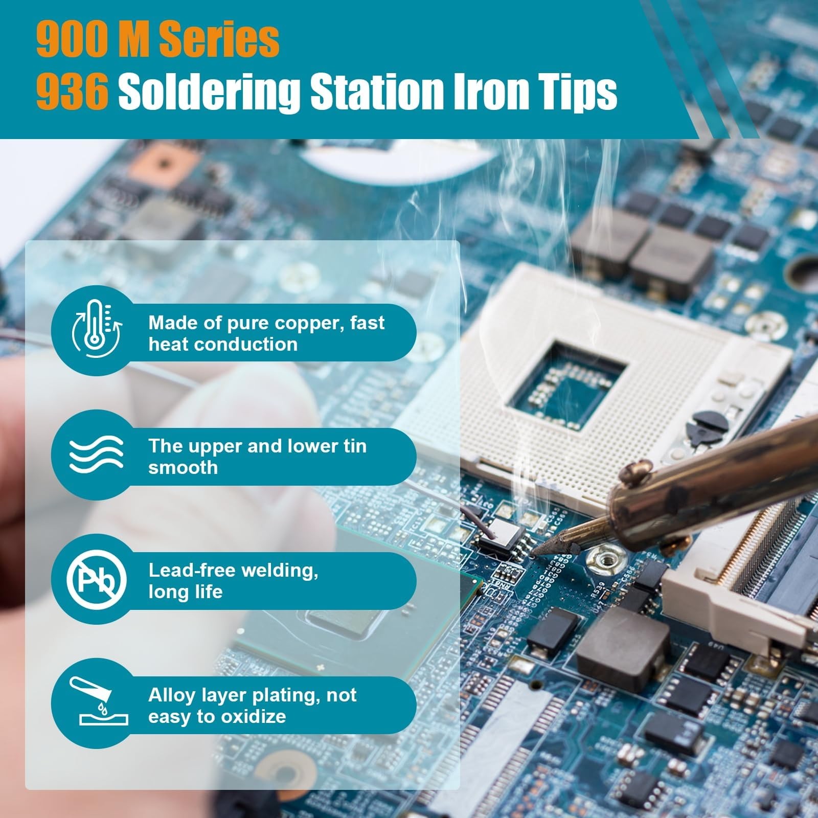 10 Pcs 900M Soldering Iron Tips, Replacement Soldering Tips, Compatible with ...