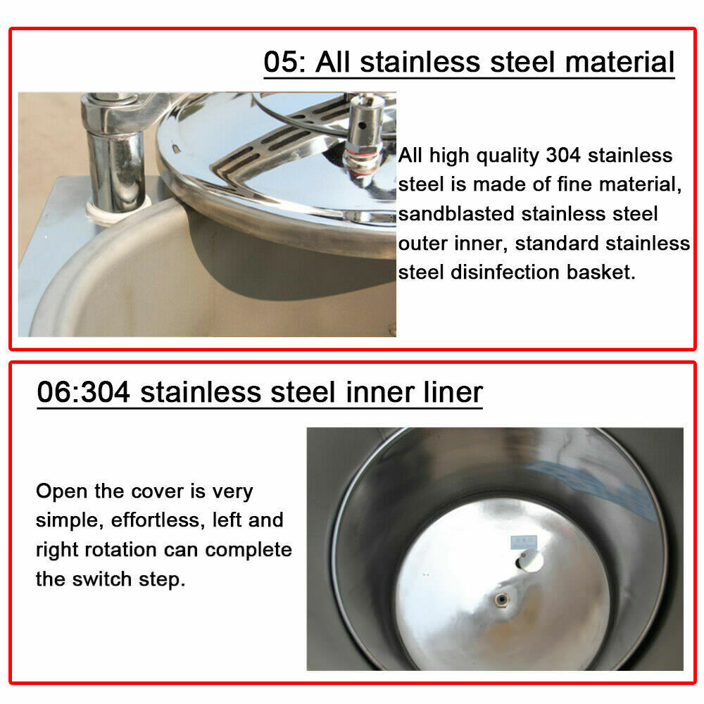 40L Vertical Autoclave Steam-Pressurized Sterilizer High Pressure Sterilization