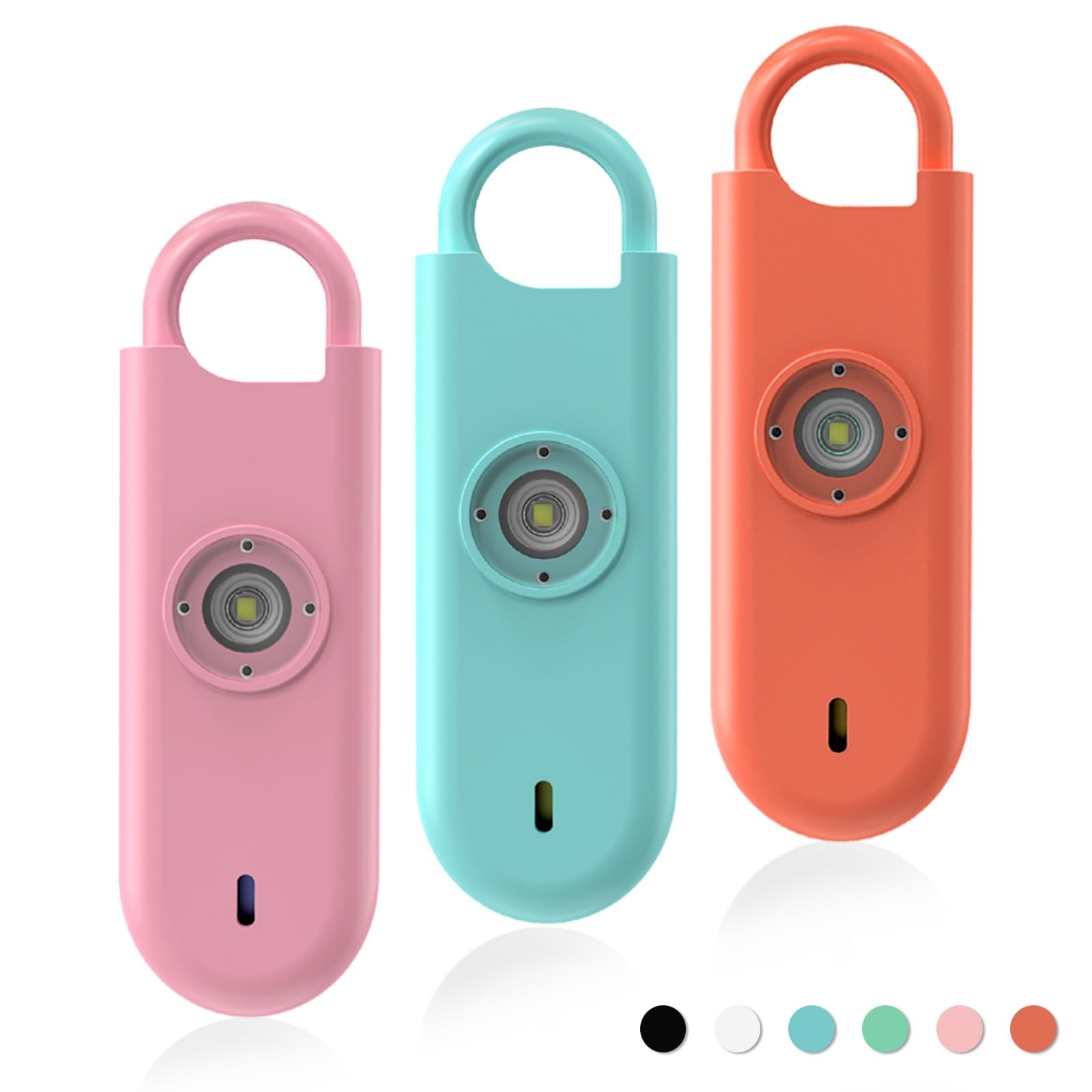 140dB Personal Safety Alarm for Women, 3 Pack Safe Alarm Protection Keychain ...