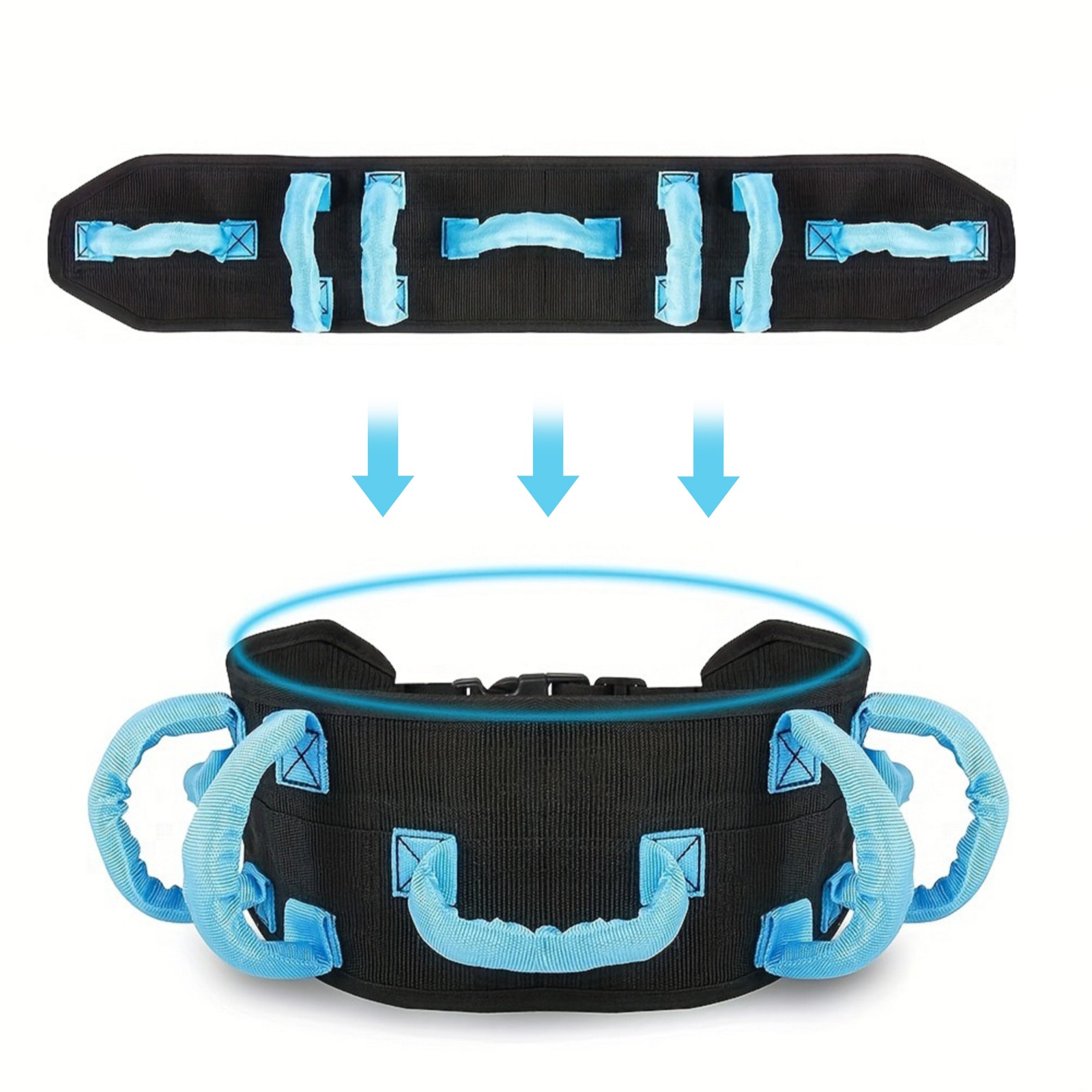 Rehabilitation Assistive Device with Handles Adjustable for Lifting Seniors