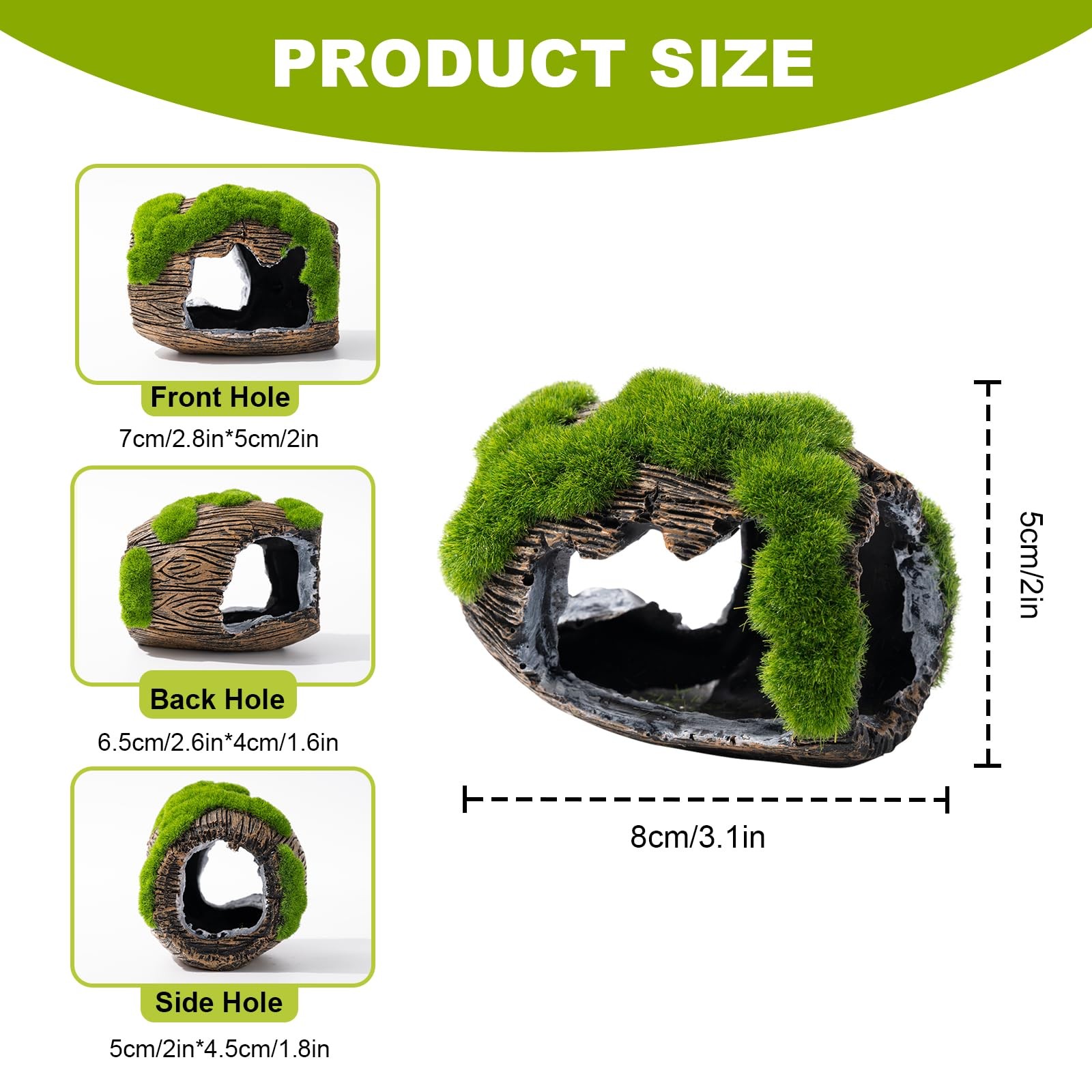 Betta Broken Barrel Decor Fish Tank Accessories, Resin Fish Hide Cave Aquarium D