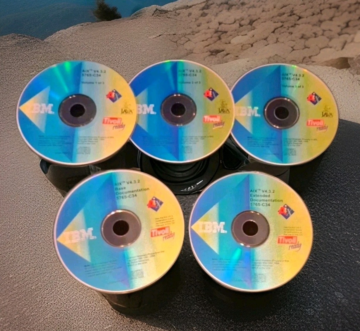 IBM AIX V4 3.2 / 5765-C34 - UNIX Software Vol 1-3 + Base & Ext. Docs CDs 5 Discs