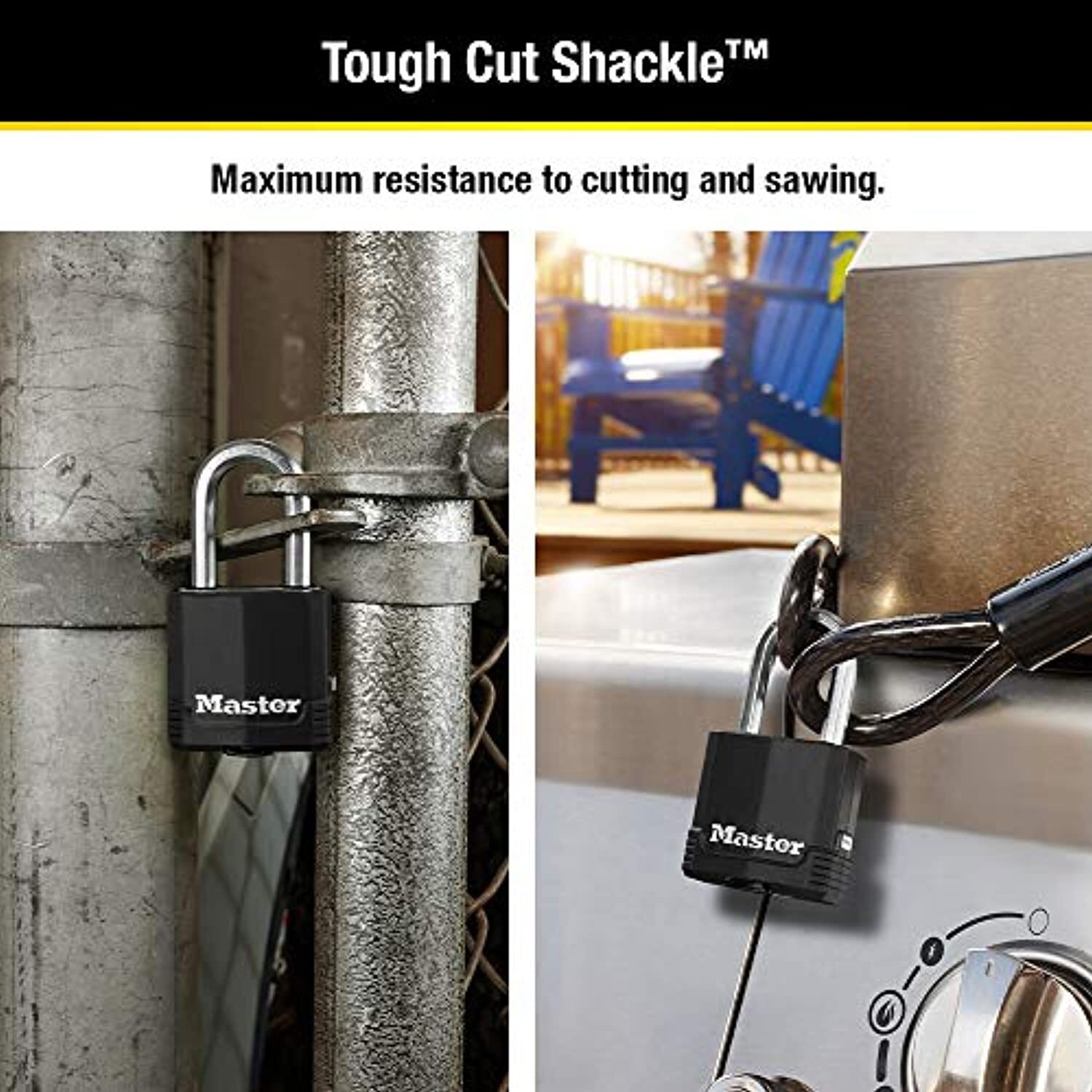 Master Lock M115XTRILF Magnum Heavy Duty Outdoor Padlock with Key, 3 Pack