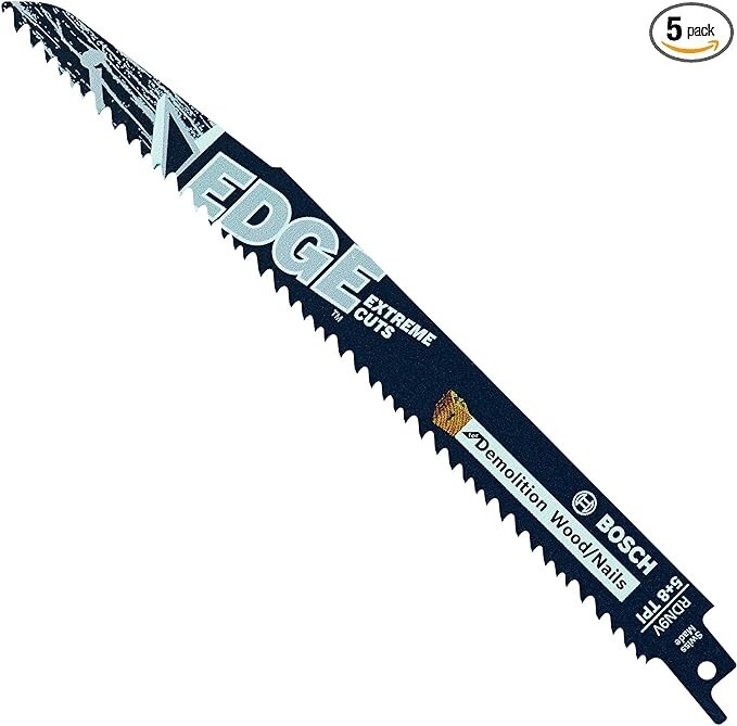 BOSCH RDN9V  9 In. 5/8 TPI Edge Recip Saw Blades for Wood/Nail Demo lot of 5