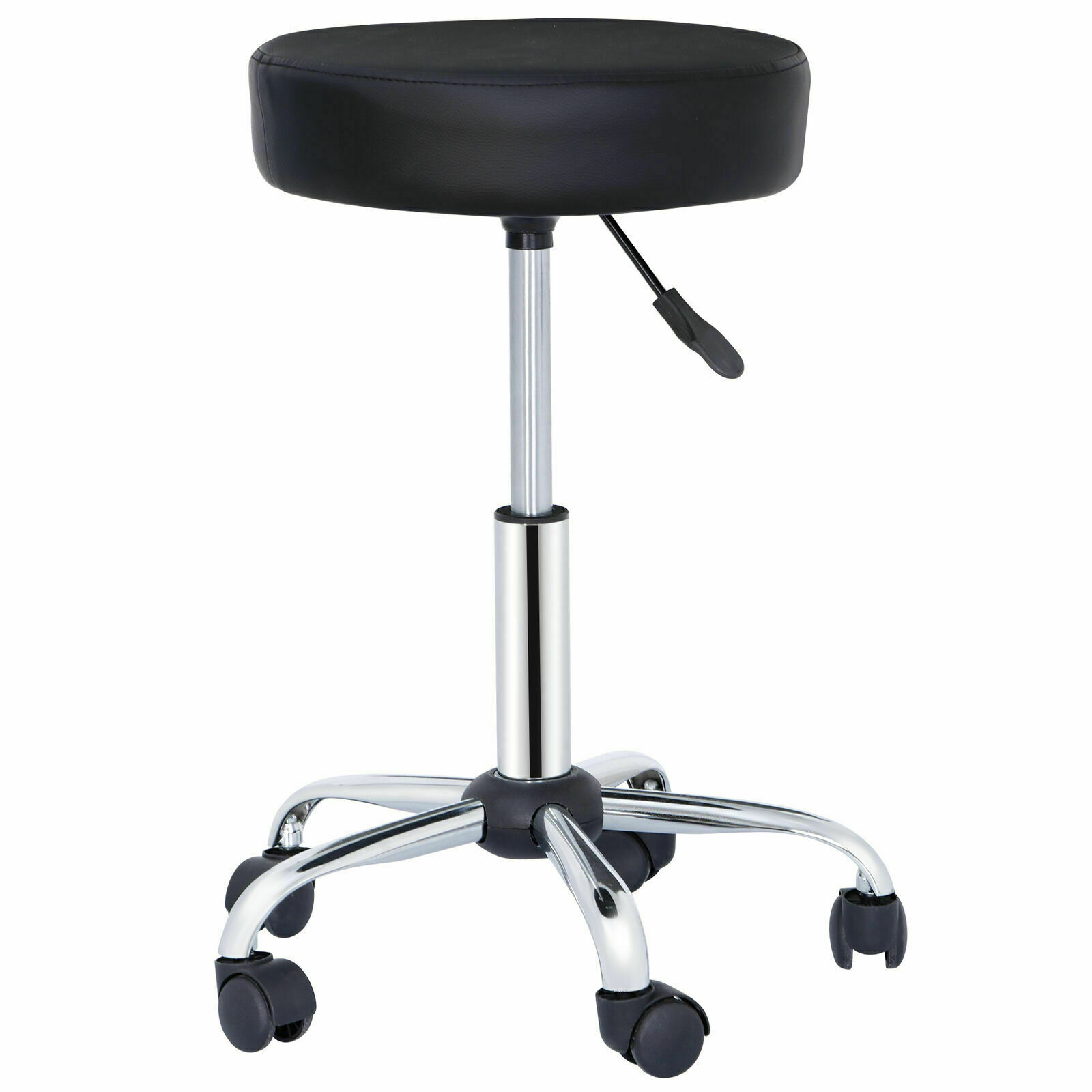 Adjustable Stool with Wheels Hydraulic Swivel Stool Salon Tattoo Chair Black