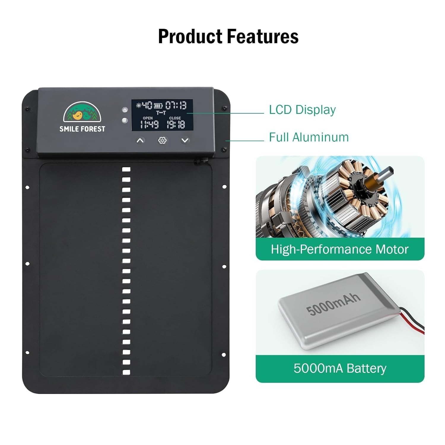 Automatic Chicken Coop Door Solar Powered Light Sensor Timer Poultry(76 chars)