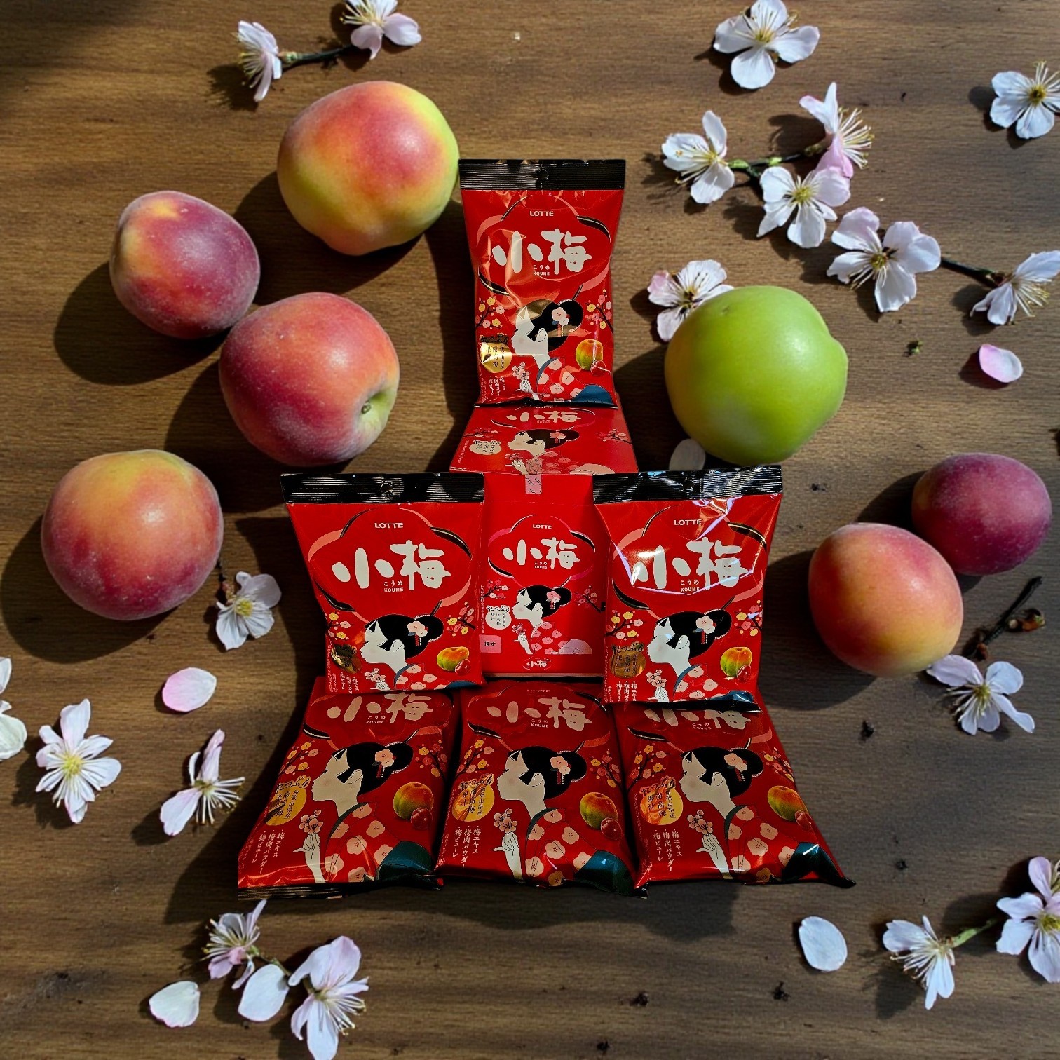 LOTTE KOUME-CHAN Japanese Plum Hard Candy 60G - Packs of six (6) , Free Shipping