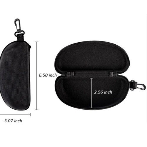 Hard Shell Sunglasses Case Portable Zipper Eyeglasses Box Protector With Clip