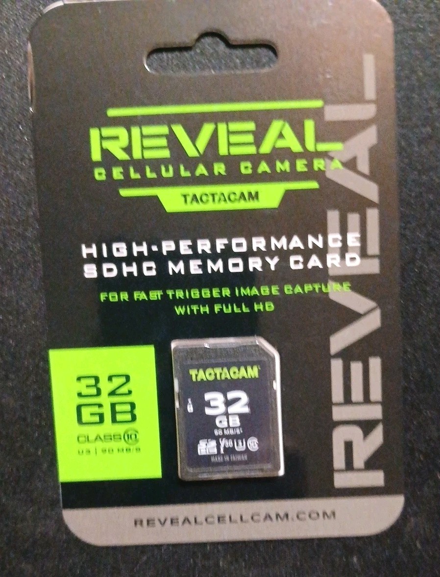 Reveal Cellular Camera Tactacam 32GB Class 10 U3-90MB/S Memory Card SDHC, New