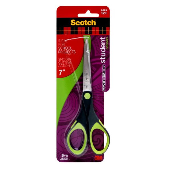 Scotch Precision Student Scissors: 7-inch scissor / 1 scissor (Green)