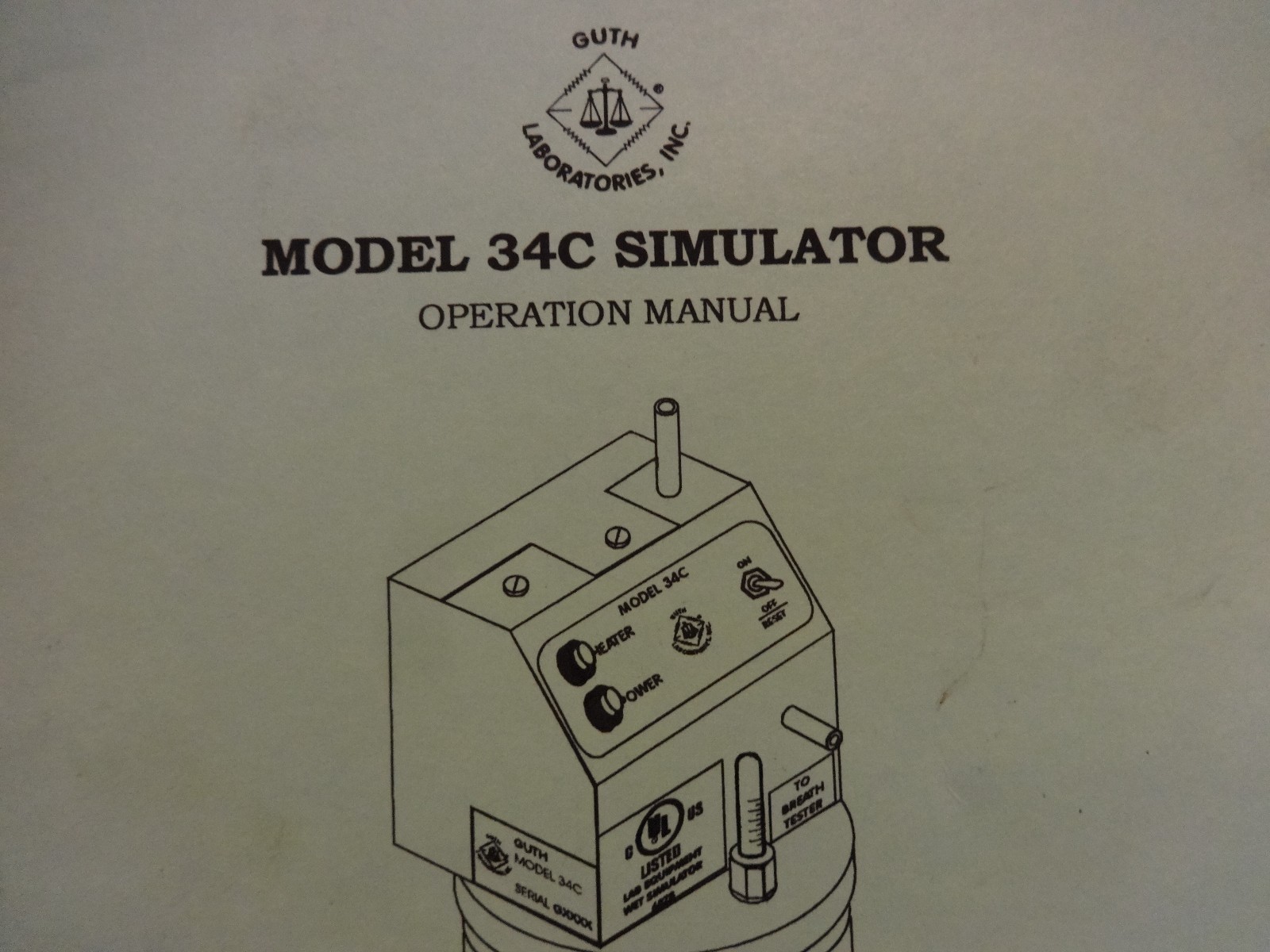 GUTH LABRATORY Model 34C Simulator OPERATION MANUAL