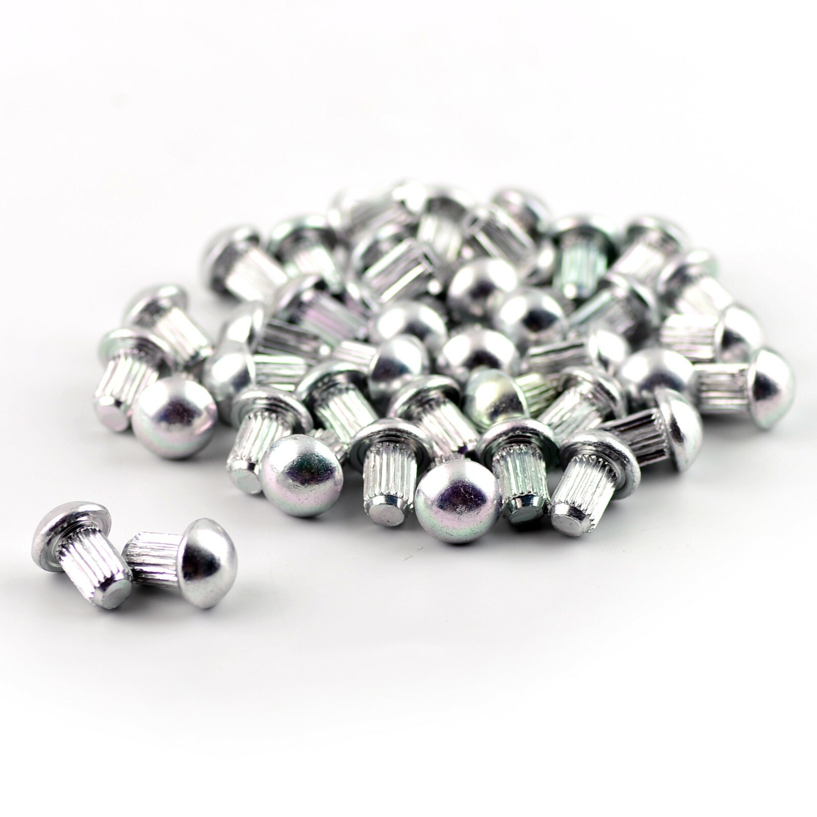 50pcs 12.3mm Wheel Rivets Rim Lip Nuts Replacement Decoration Aluminum Silver