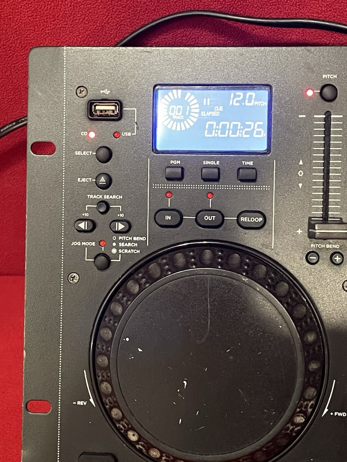 Gemini CDM-4000 Dual CD/USB DJ Media Player Console Only Half Usable
